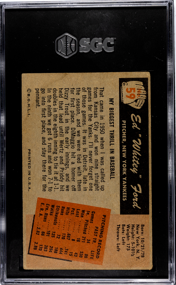 1955 Bowman Whitey Ford #59 SGC 3