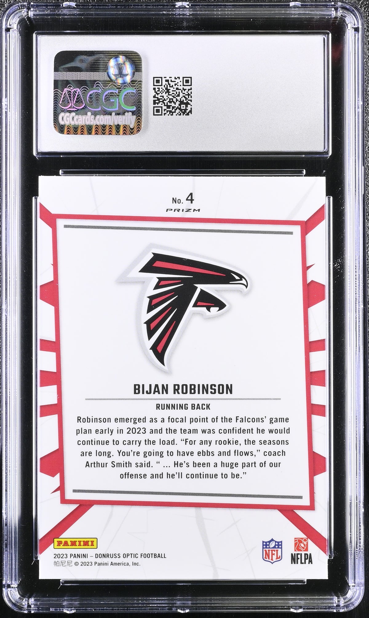 2023 Donruss Optic Bijan Robinson #4 My House CGC 10