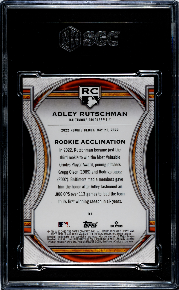 2023 Topps Tribute Adley Rutschman #91 SGC 9.5