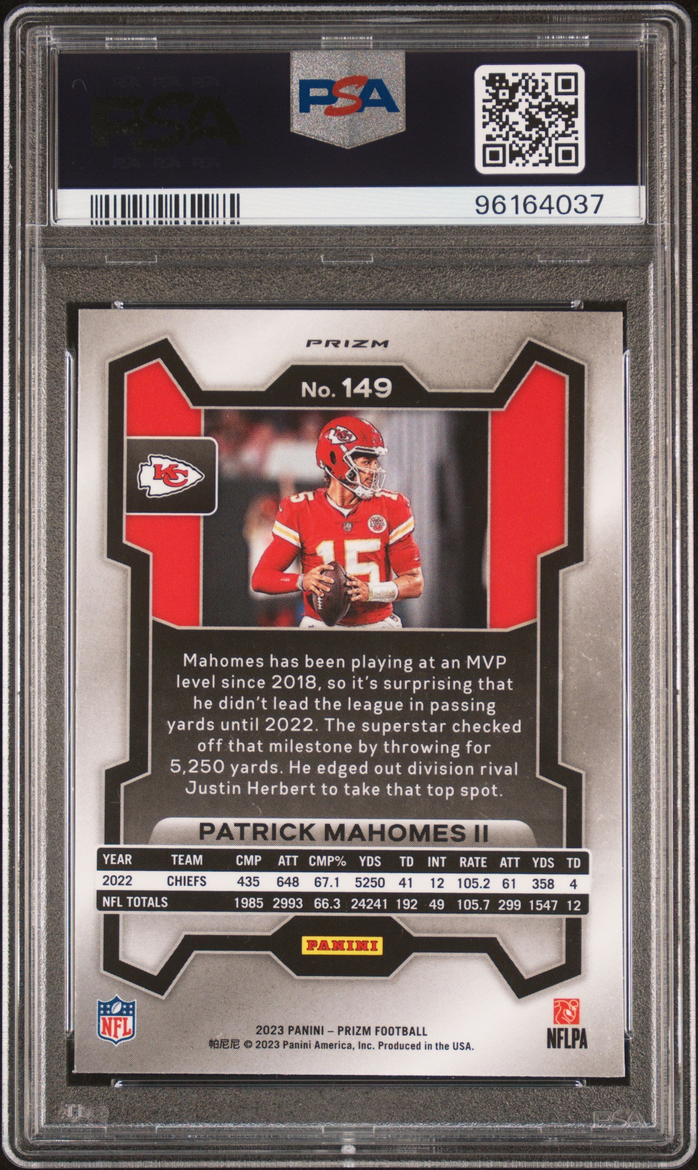 2023 Panini Prizm Patrick Mahomes II #149 Disco PSA 8