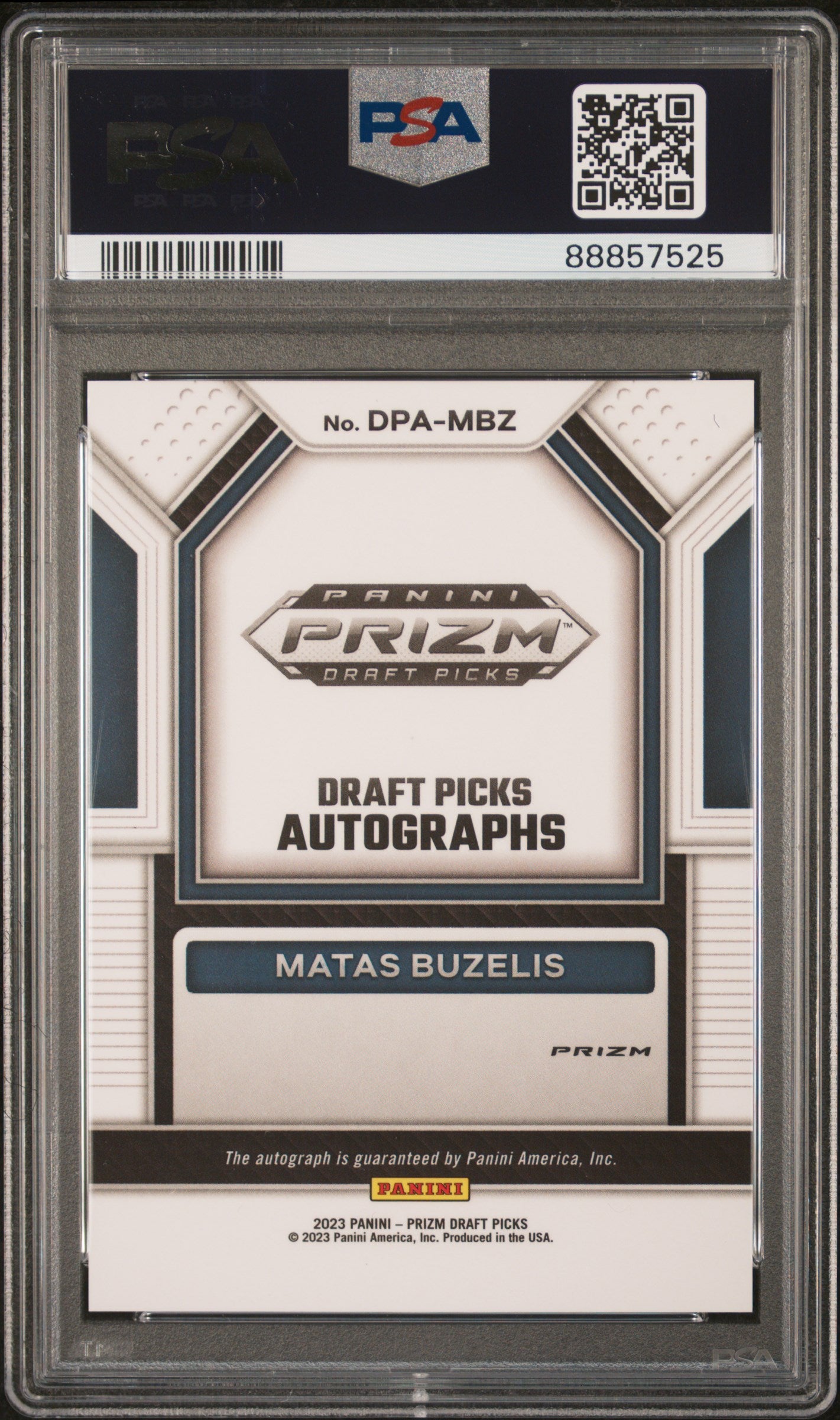2023 Panini Prizm Draft Picks Autograph Matas Buzelis #MBZ Green PSA 10