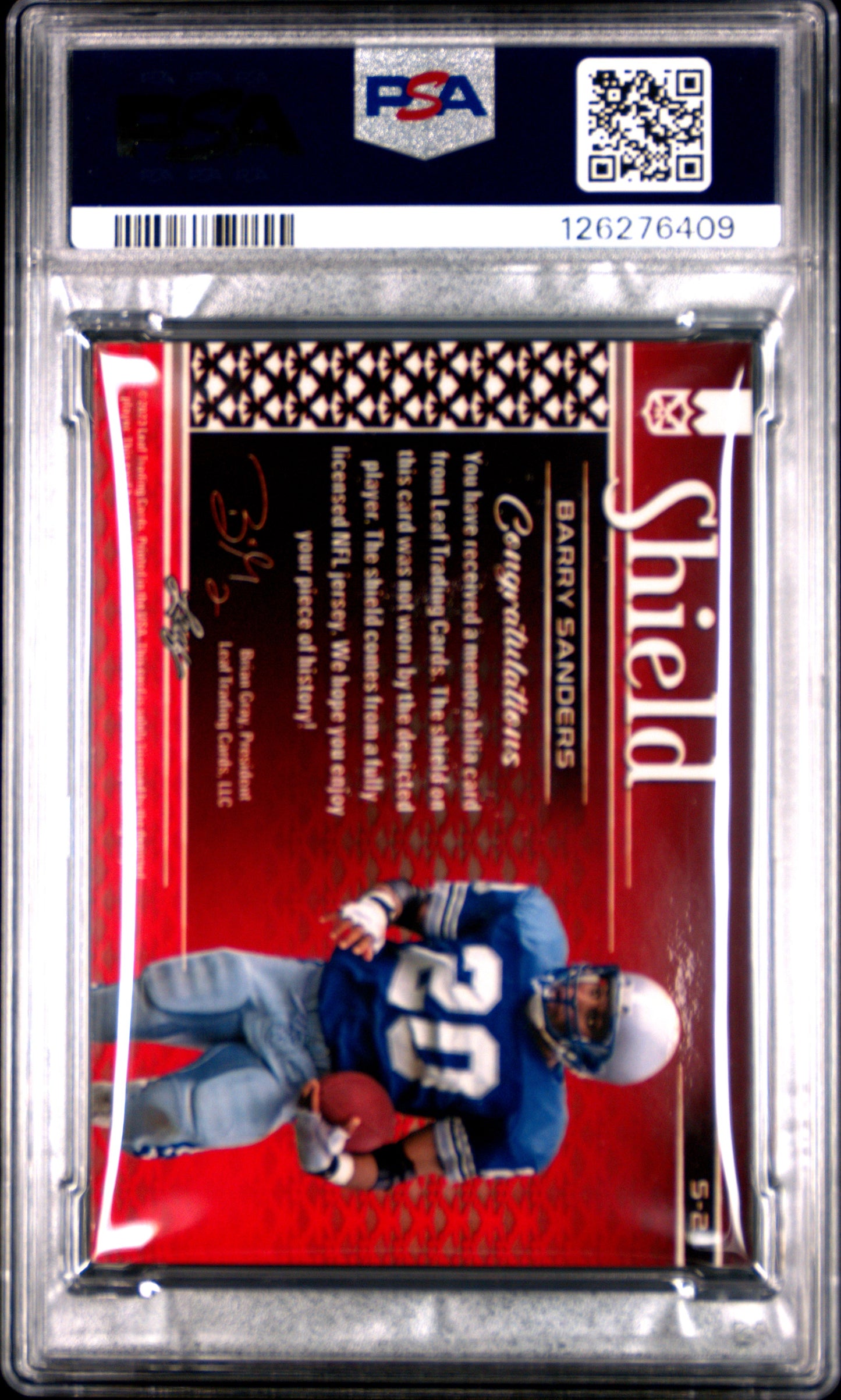 2023 Leaf Web Exclusives Barry Sanders #2 Shield /13 PSA 9