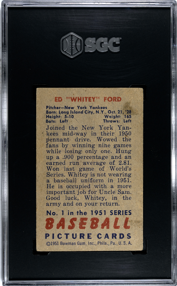 1951 Bowman Whitey Ford #1 SGC 1.5