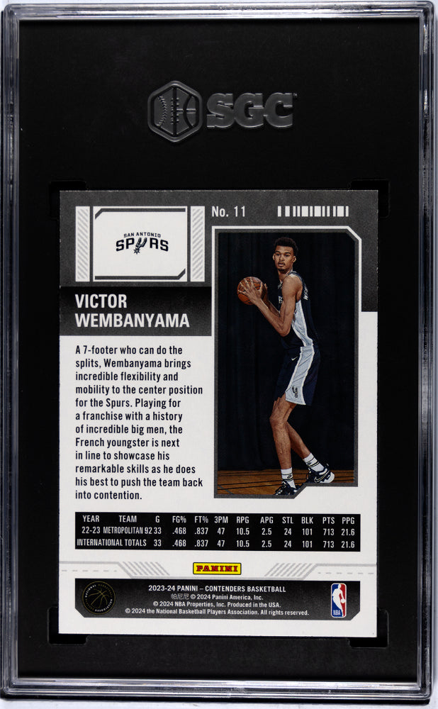 2023 Panini Contenders Victor Wembanyama #11 Retail SGC 10