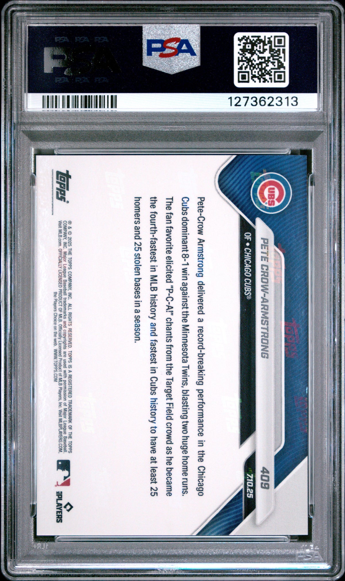 2025 Topps Now Pete Crow-Armstrong #409 PSA 9