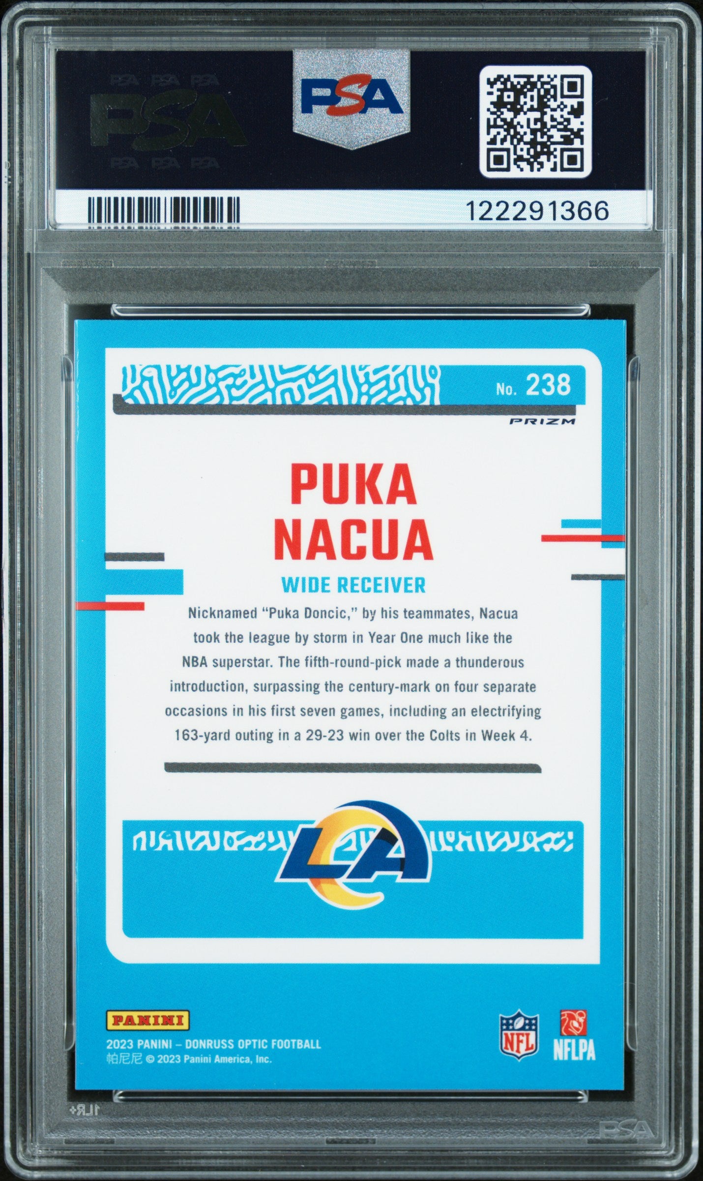2023 Panini Donruss Optic Puka Nacua #238 Holo PSA 9