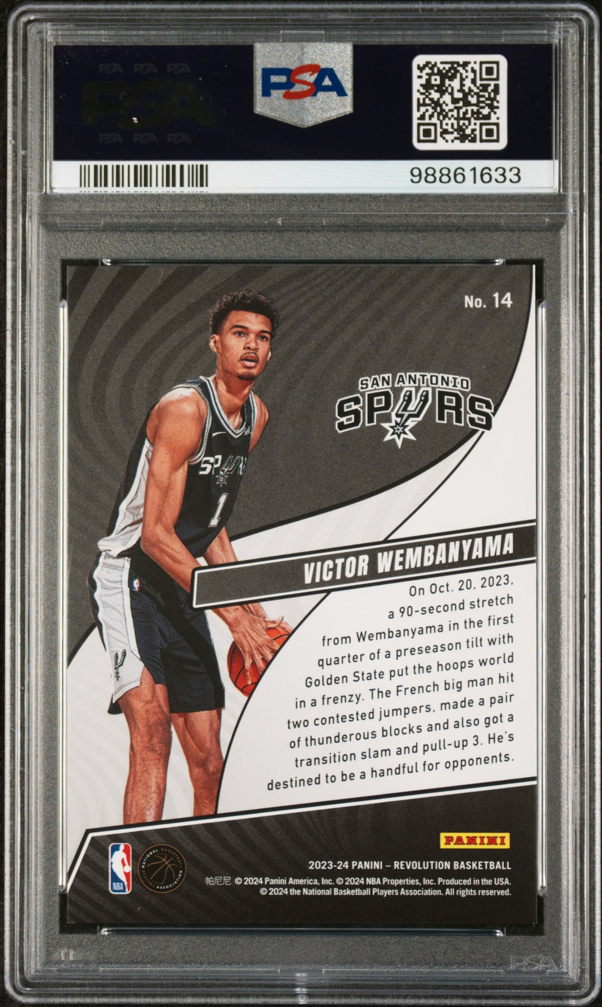 2023 Panini Revolution Rookie Revolution Victor Wembanyama #14 PSA 9