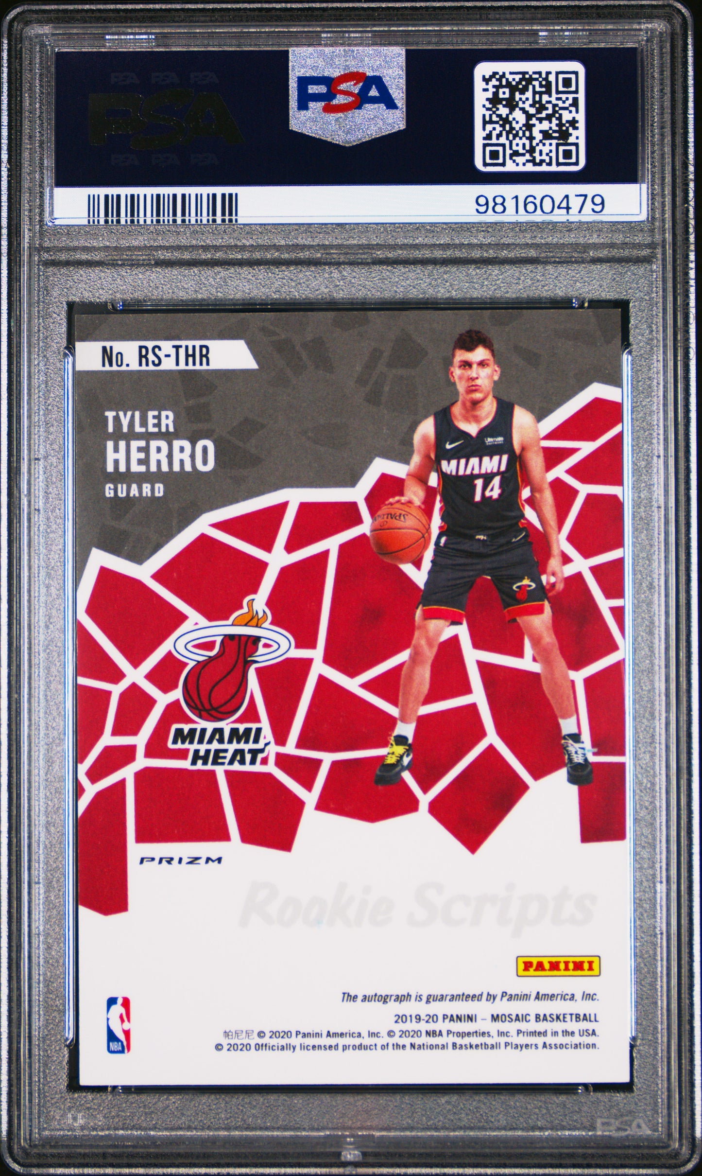 2019 Panini Mosaic Rookie Scripts Tyler Herro #RSTHR Orange PSA 10