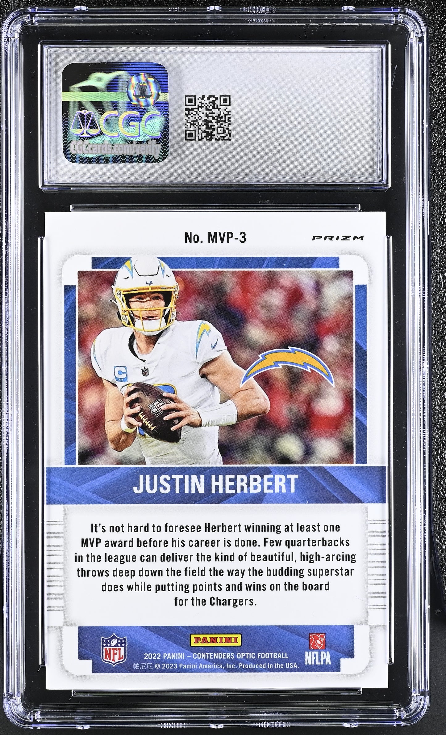 2022 Panini Contenders Optic Justin Herbert #MVP-3 MVP Contenders CGC 10