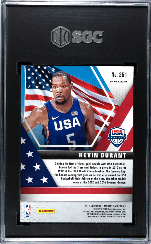 2019 Panini Mosaic Kevin Durant #251 Green Prizm SGC 10