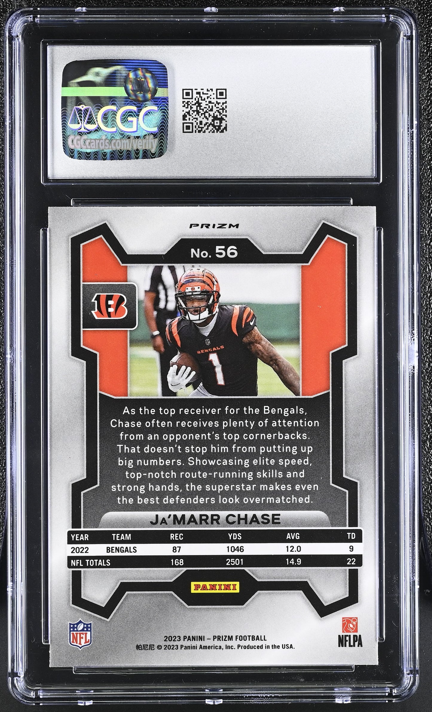 2023 Panini Prizm Ja'Marr Chase #56 Disco CGC 10