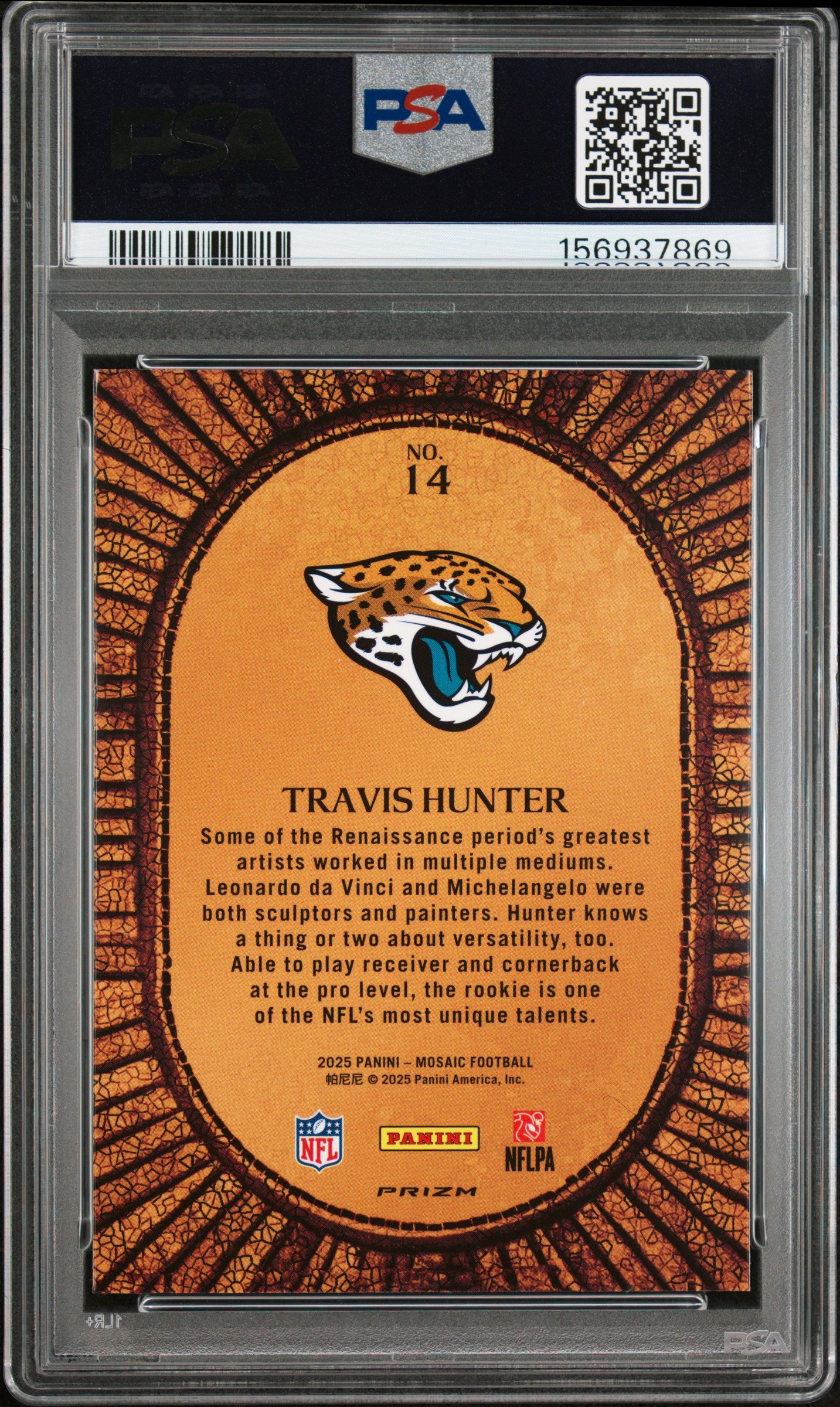 2025 Panini Mosaic Micro Mosaic Travis Hunter #14 PSA 10
