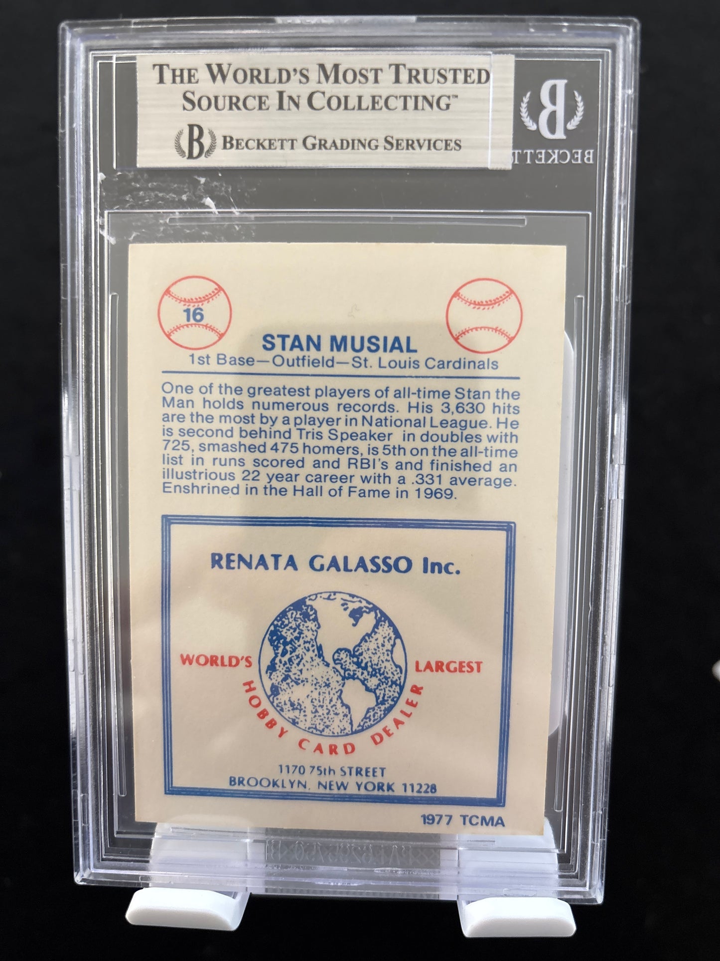 1977 Galasso Glossy Greats Stan Musial #16 BVG 8