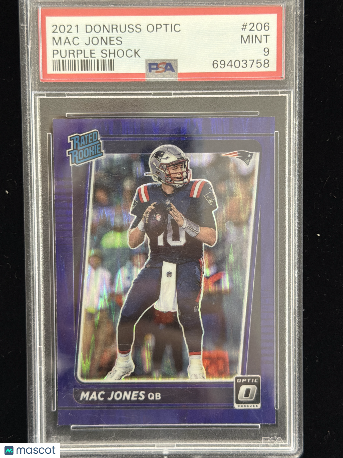 2021 Panini Donruss Optic Mac Jones #206 Purple Shock PSA 9