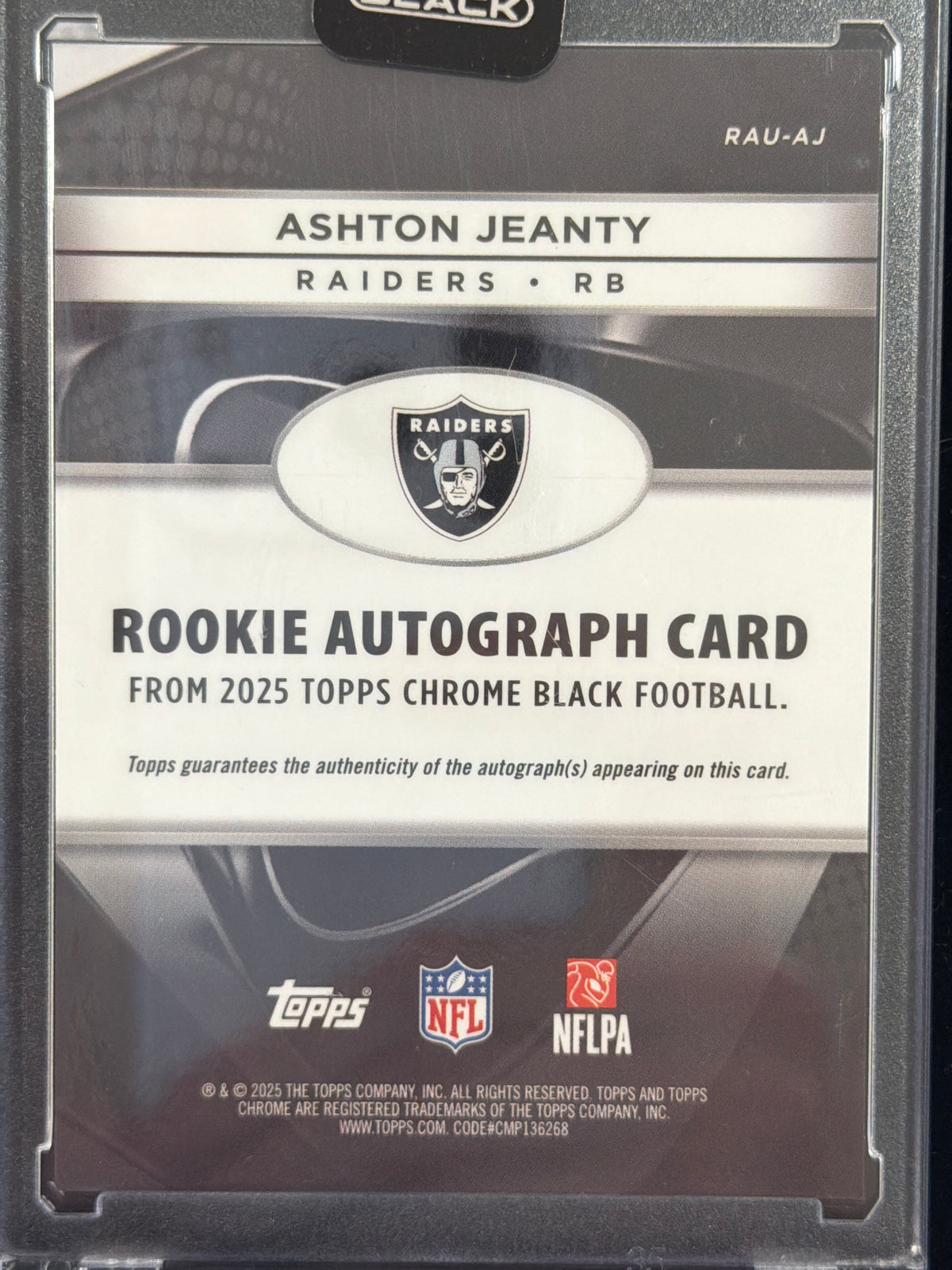 2025 Topps Chrome Black Ashton Jeanty #RAU-AJ RC