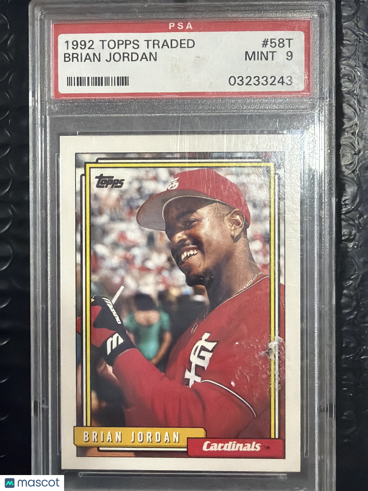 1992 Topps Traded Brian Jordan #58T PSA 9