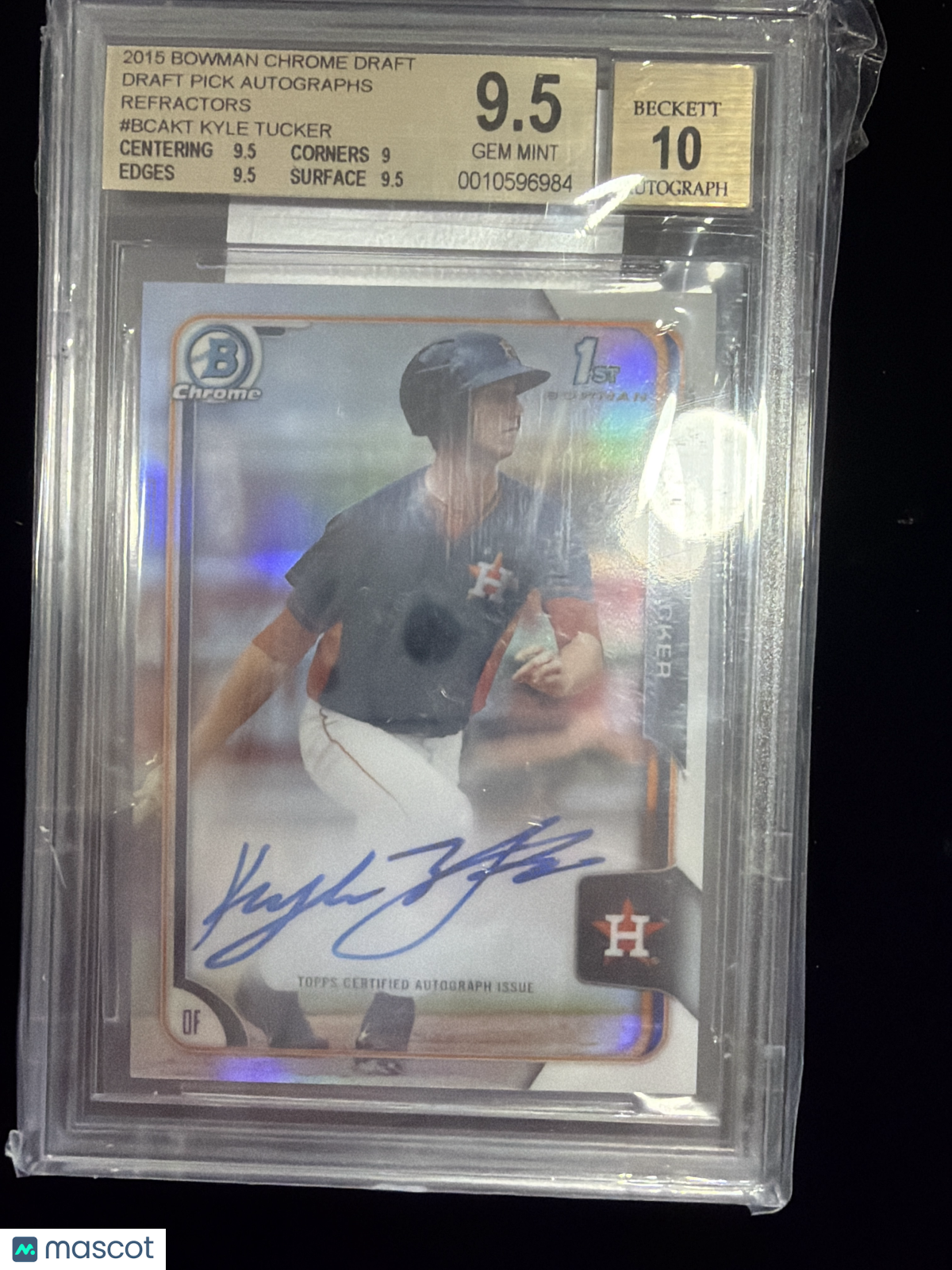 2015 Bowman Chrome Draft Pick Autographs Refractors Kyle Tucker #BCAKT BGS 9.5