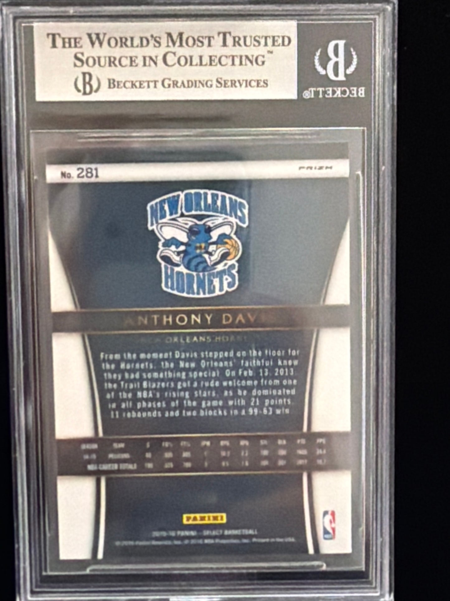 2015 Select Prizms Silver Anthony Davis COU #281 BGS 9