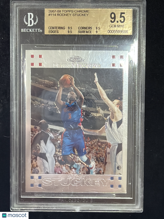 2007 Topps Chrome Rodney Stuckey #114 BGS 9.5