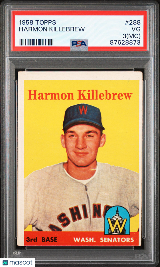 1958 Topps Harmon Killebrew #288 HOF MC PSA 3