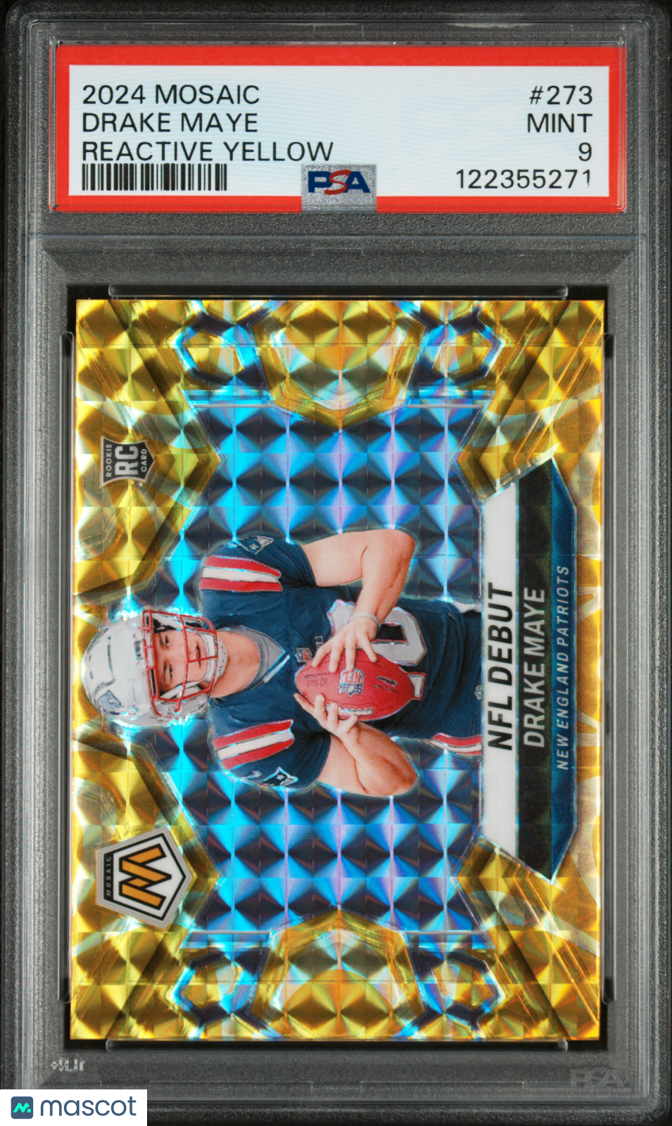 2024 Panini Mosaic Drake Maye #273 Reactive Yellow PSA 9