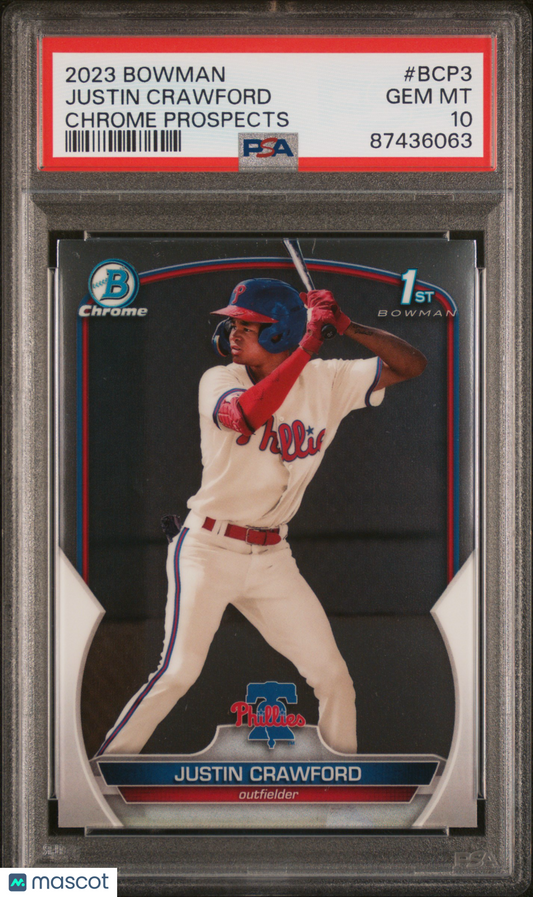2023 Bowman Chrome Prospects Justin Crawford #BCP3 PSA 10