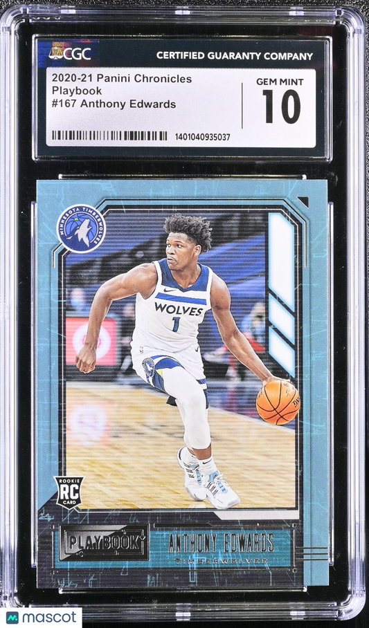 2020-21 Panini Chronicles Anthony Edwards #167 Playbook CGC 10