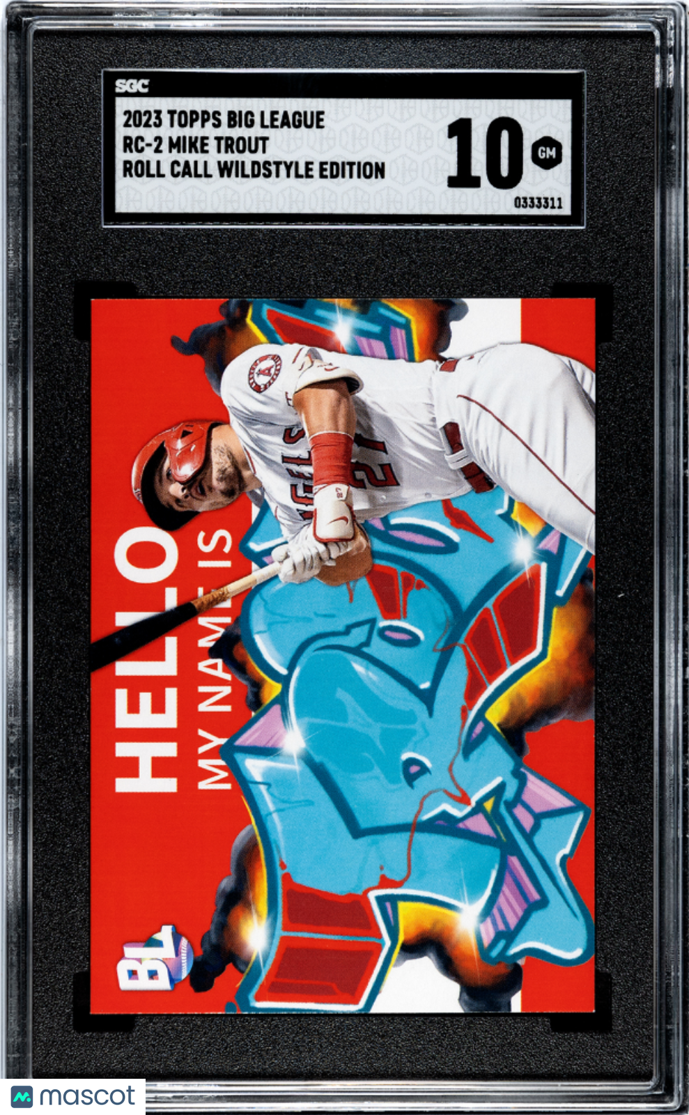 2023 Topps Big League Mike Trout #RC-2 Roll Call Wildstyle Ed. 25 SGC 10