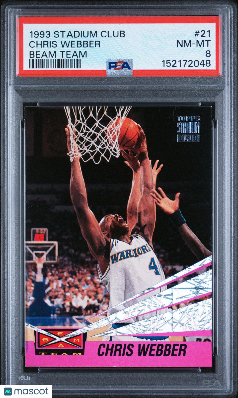 1993 Stadium Club Beam Team Chris Webber #21 PSA 8