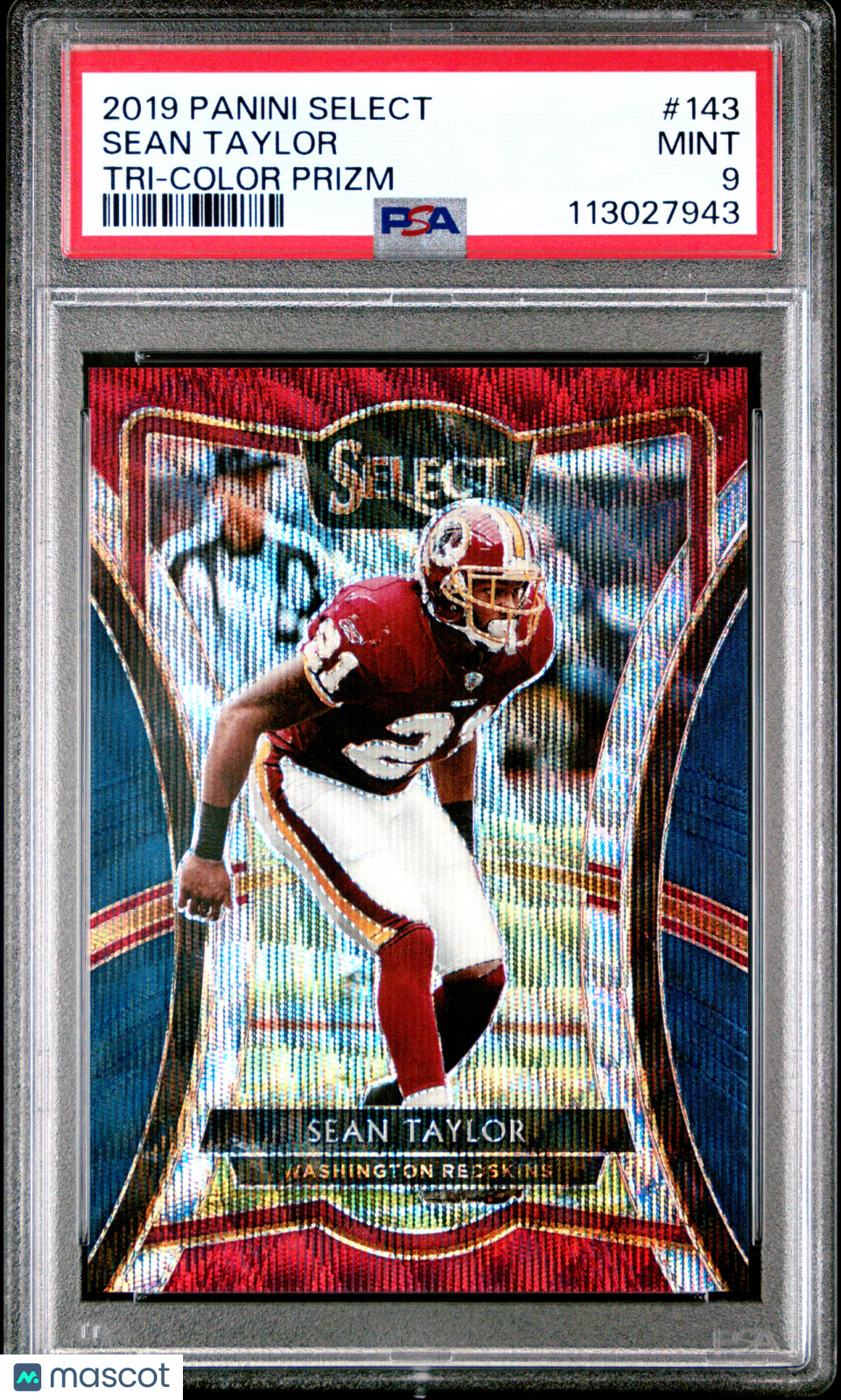 2019 Panini Select Sean Taylor #143 Tri Color Prizm PSA 9