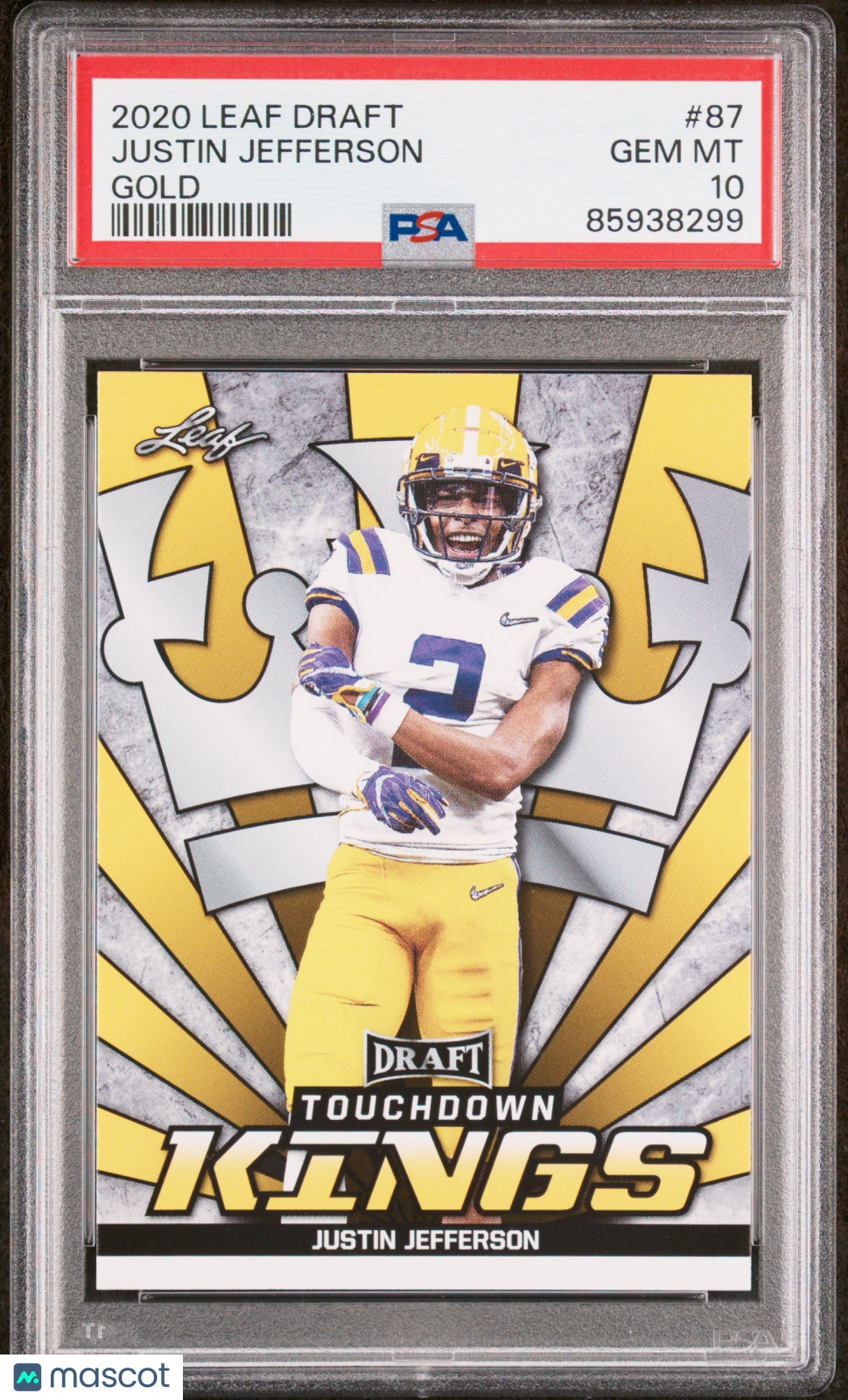 2020 Leaf Draft Justin Jefferson #87 Gold PSA 10