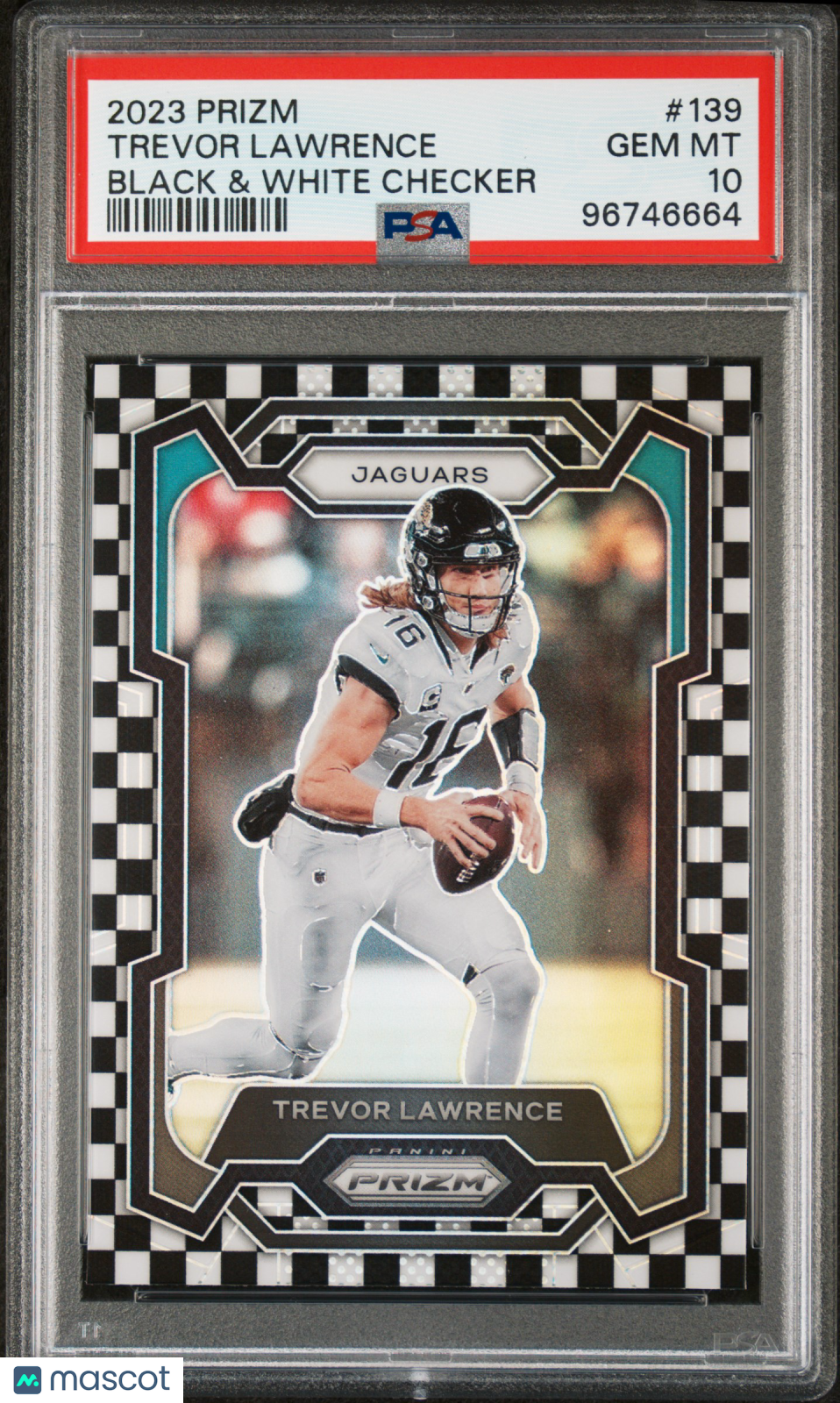 2023 Panini Prizm Trevor Lawrence #139 Black & White Checker PSA 10