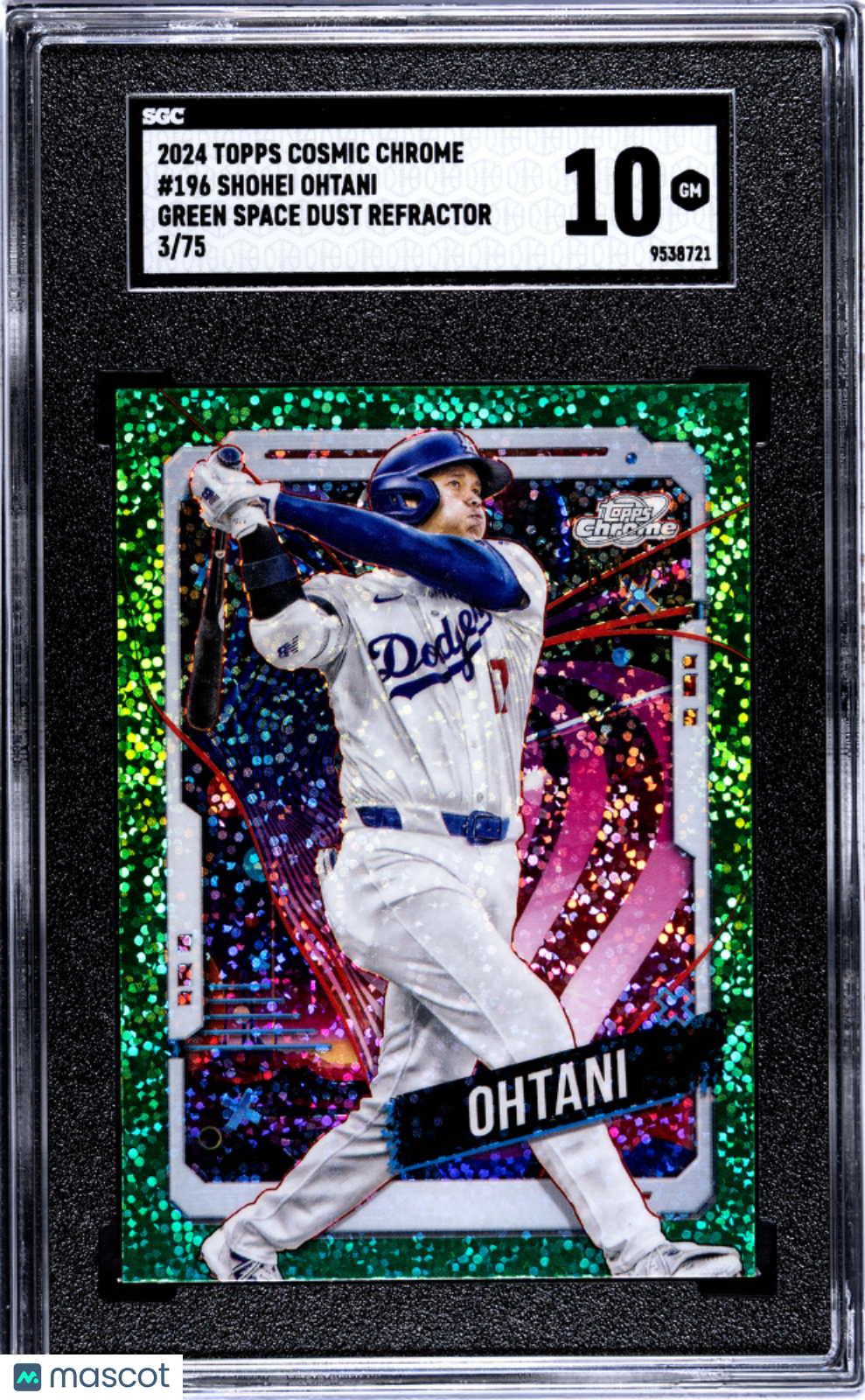 2024 Topps Cosmic Chrome Shohei Ohtani #196 Green Space Dust Refractor 75 SGC 10