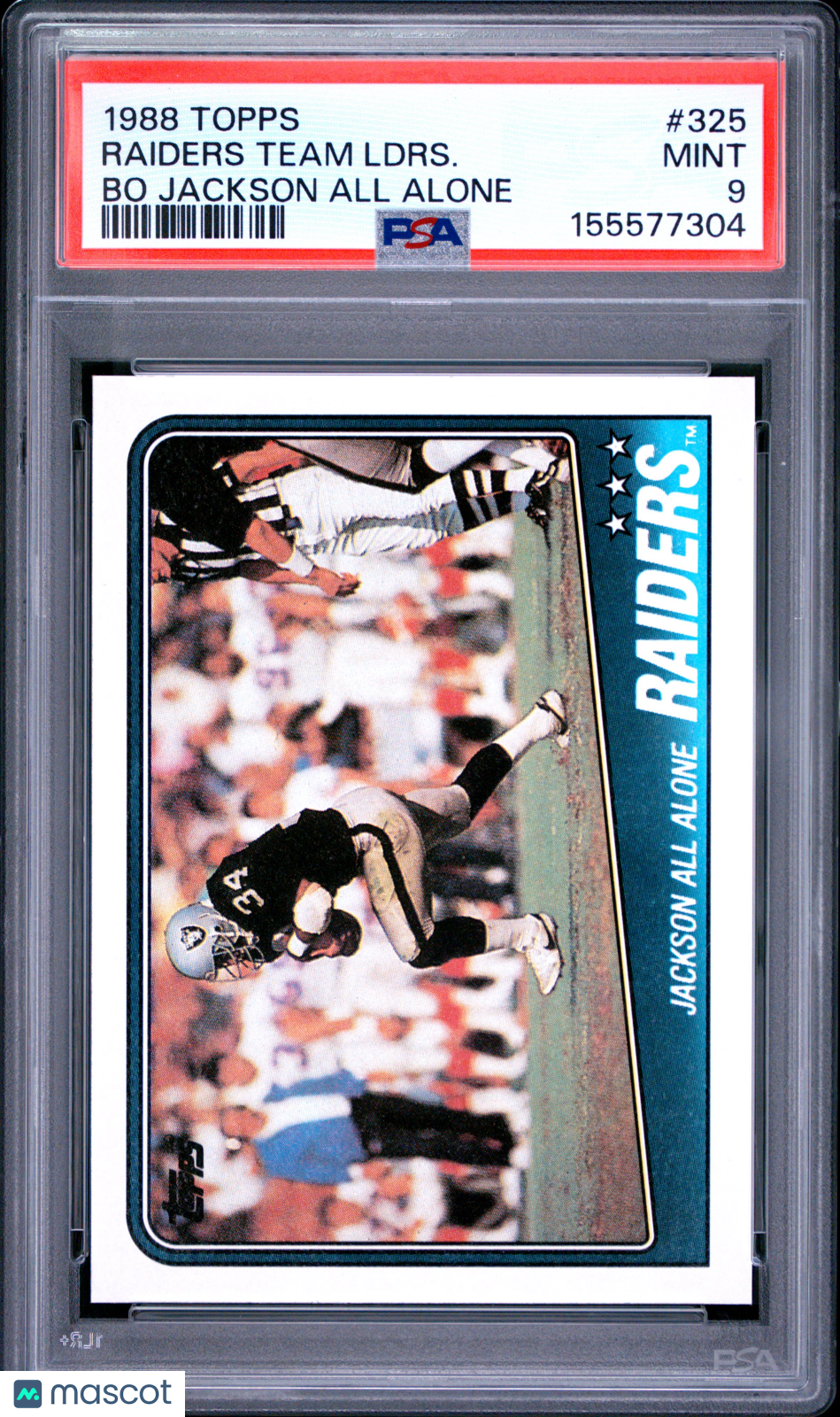 1988 Topps Raiders Team Ldrs. #325 Bo Jackson All Alone PSA 9