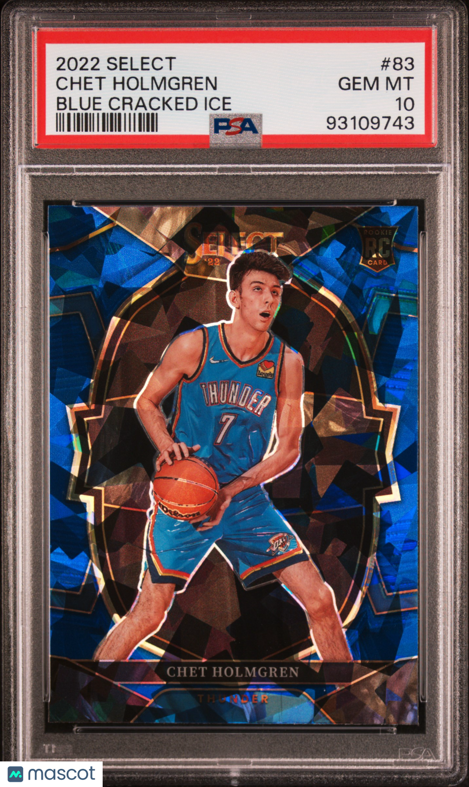2022 Panini Select Chet Holmgren #83 Blue Cracked Ice PSA 10