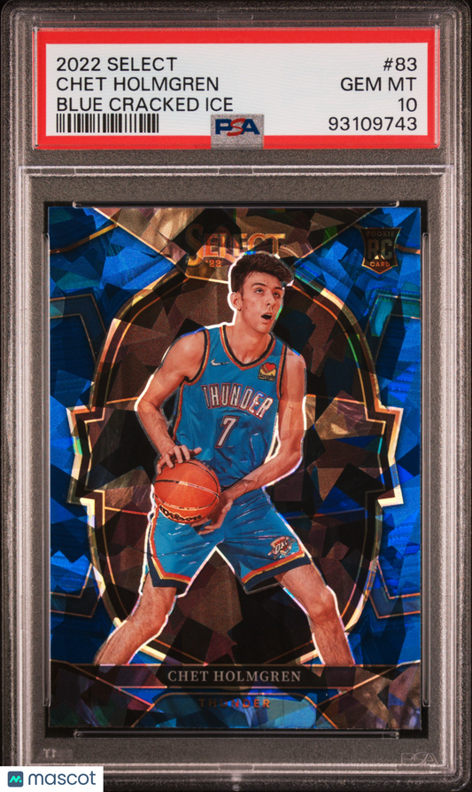 2022 Panini Select Chet Holmgren #83 Blue Cracked Ice PSA 10