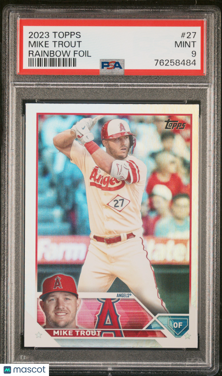 2023 Topps Mike Trout #27 Rainbow Foil PSA 9