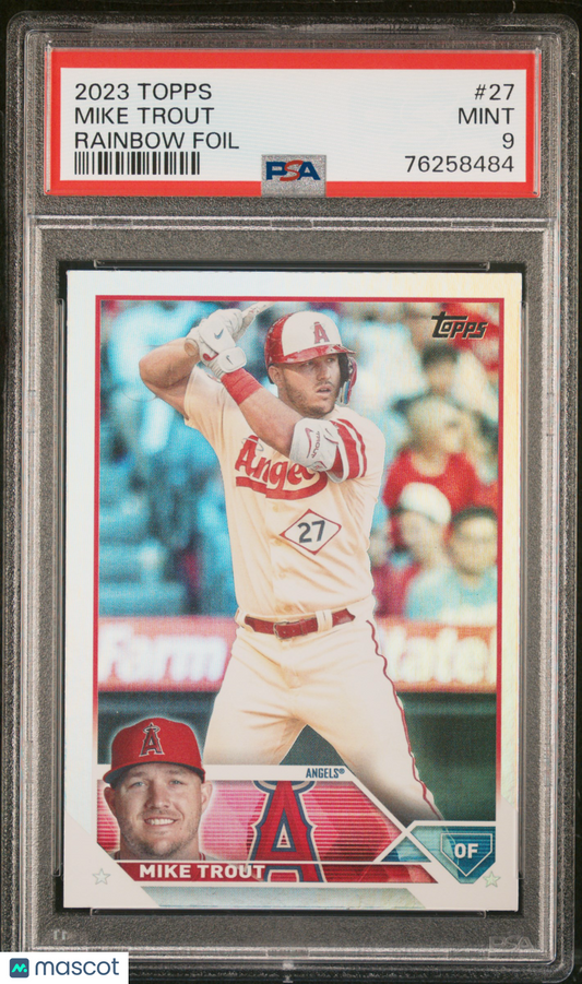 2023 Topps Mike Trout #27 Rainbow Foil PSA 9