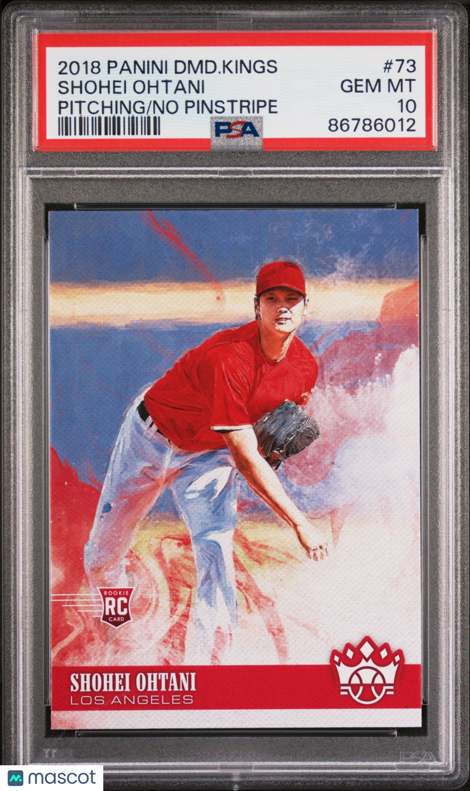 2018 Panini Diamond Kings Shohei Ohtani #73 Pitching No Pinstripe PSA 10