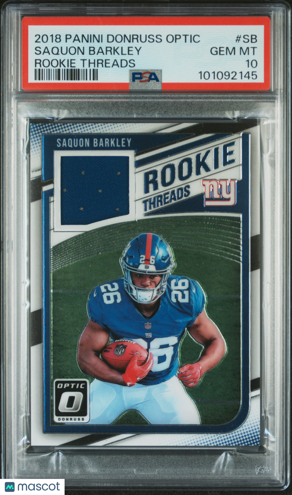 2018 Panini Donruss Optic Rookie Threads Saquon Barkley #SB Mint Rookie PSA 10
