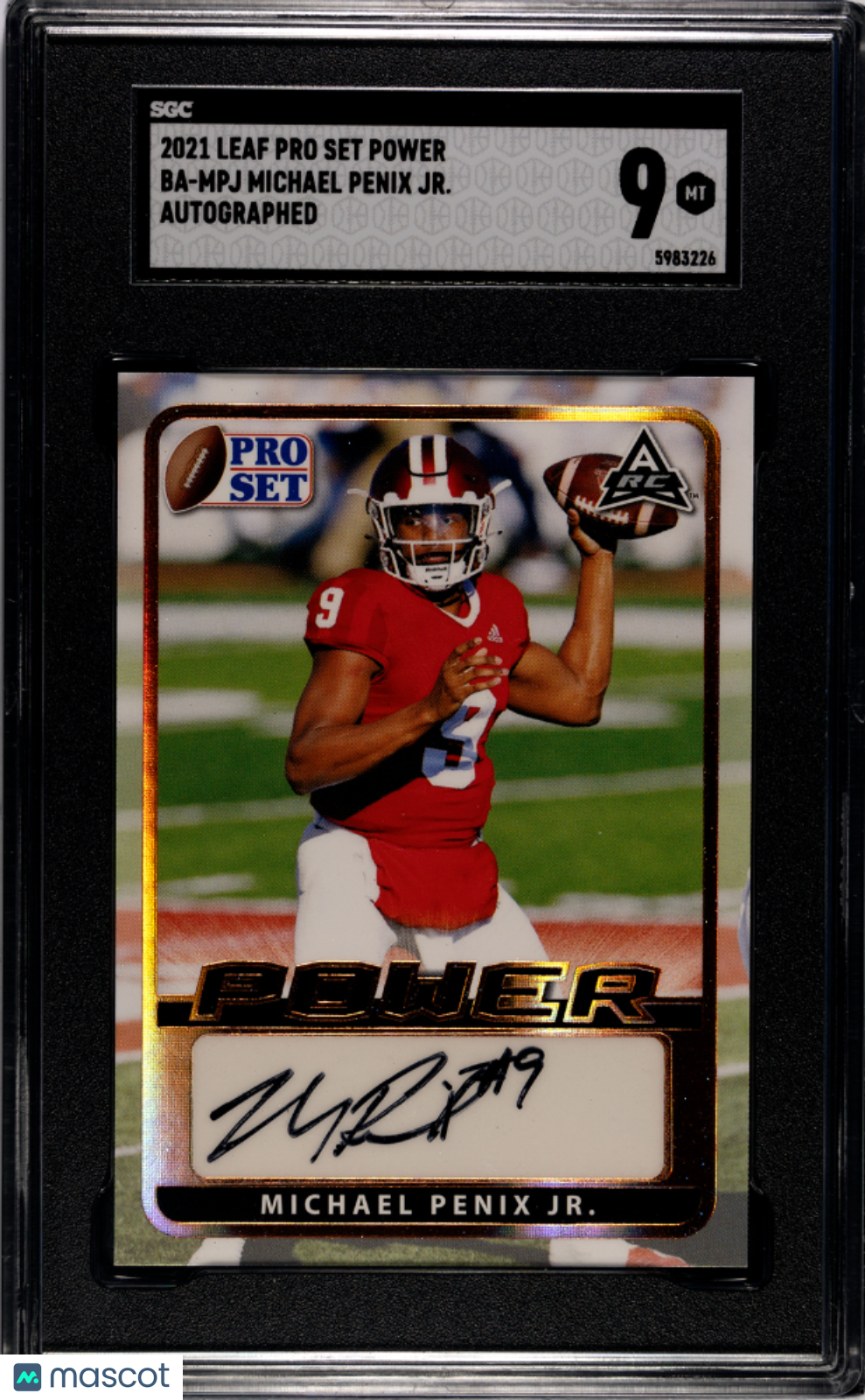 2021 Leaf Pro Set Power Michael Penix JR. #BA-MPJ Autograph SGC 9