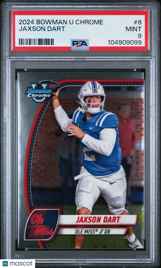 2024 Bowman University Chrome Jaxson Dart #6 PSA 9