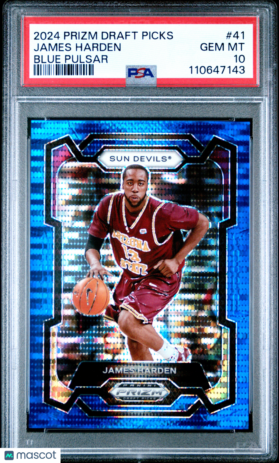 2024 Panini Prizm Draft Picks James Harden #41 Blue Pulsar PSA 10