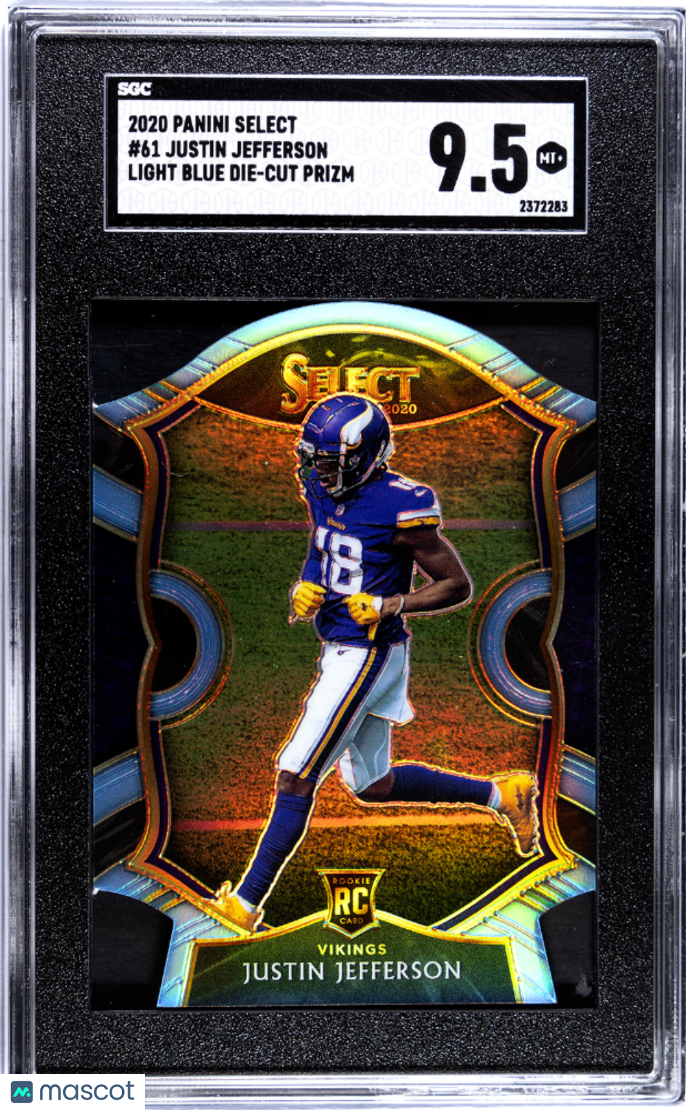 2020 Panini Select Justin Jefferson #61 Light Blue Die Cut Prizm SGC 9.5