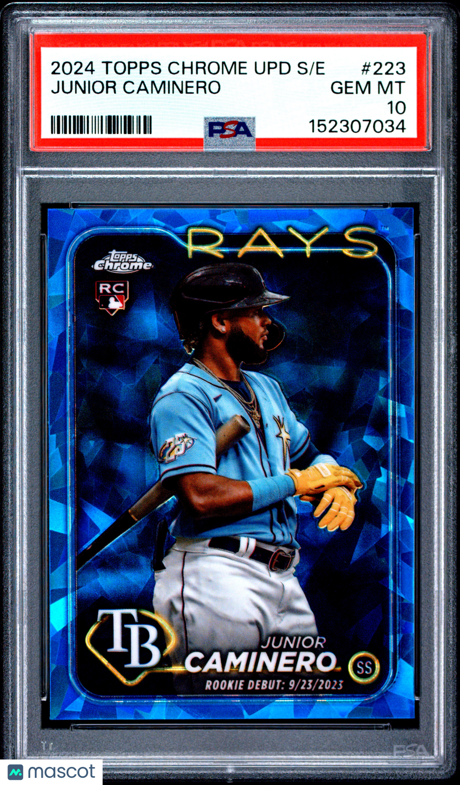 2024 Topps Chrome Sapphire Update Series Junior Caminero #223 PSA 10