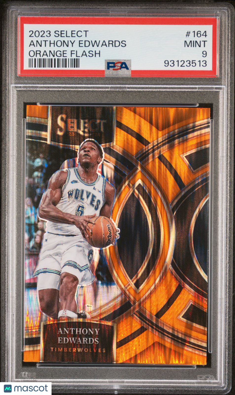 2023 Panini Select Anthony Edwards #164 Orange Flash PSA 9