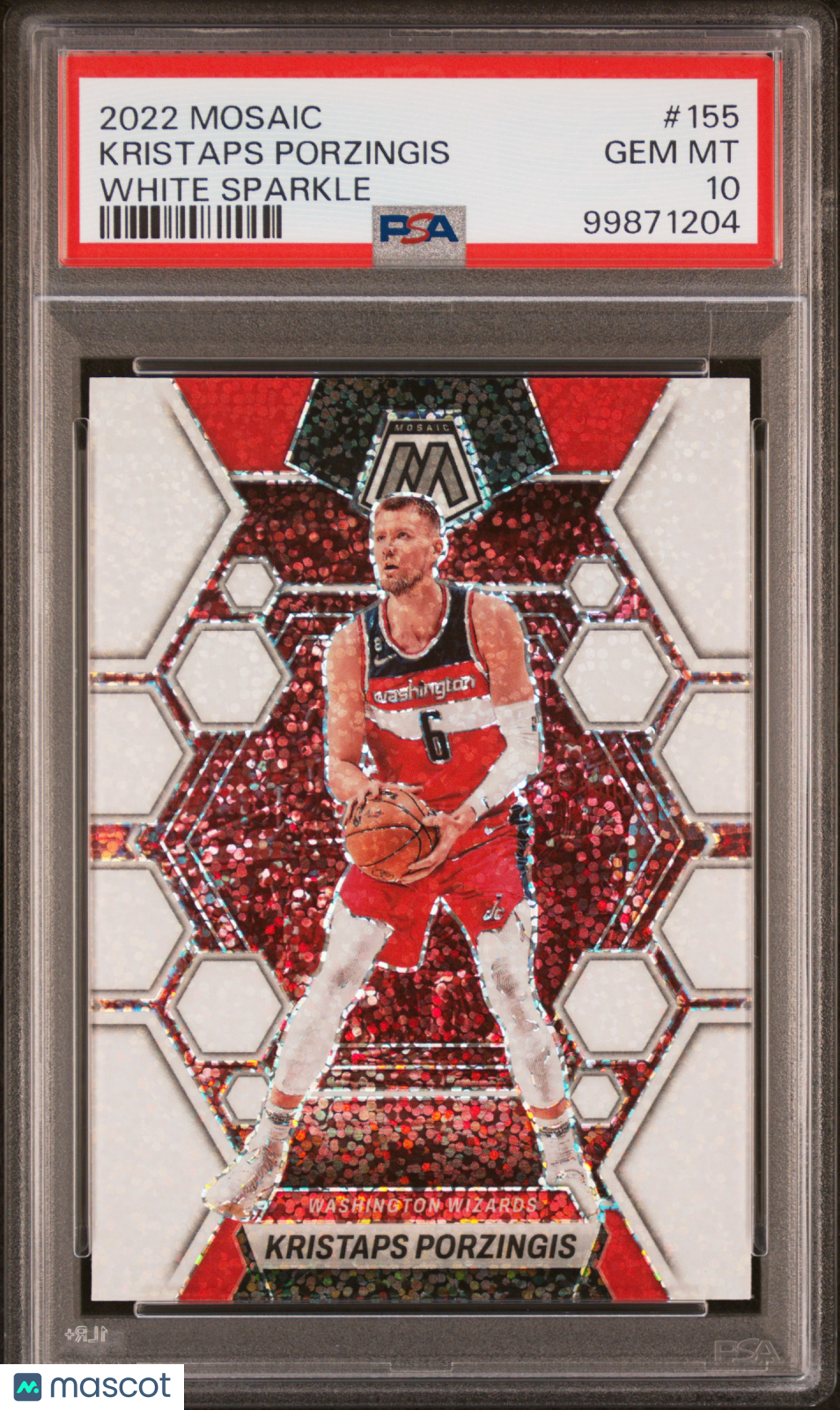 2022 Panini Mosaic Kristaps Porzingis #155 White Sparkle PSA 10