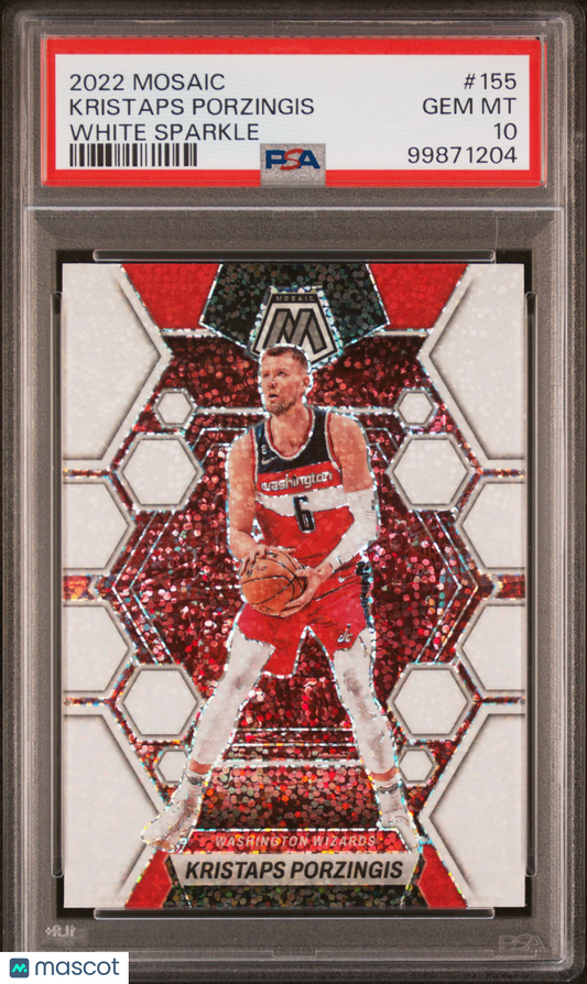 2022 Panini Mosaic Kristaps Porzingis #155 White Sparkle PSA 10
