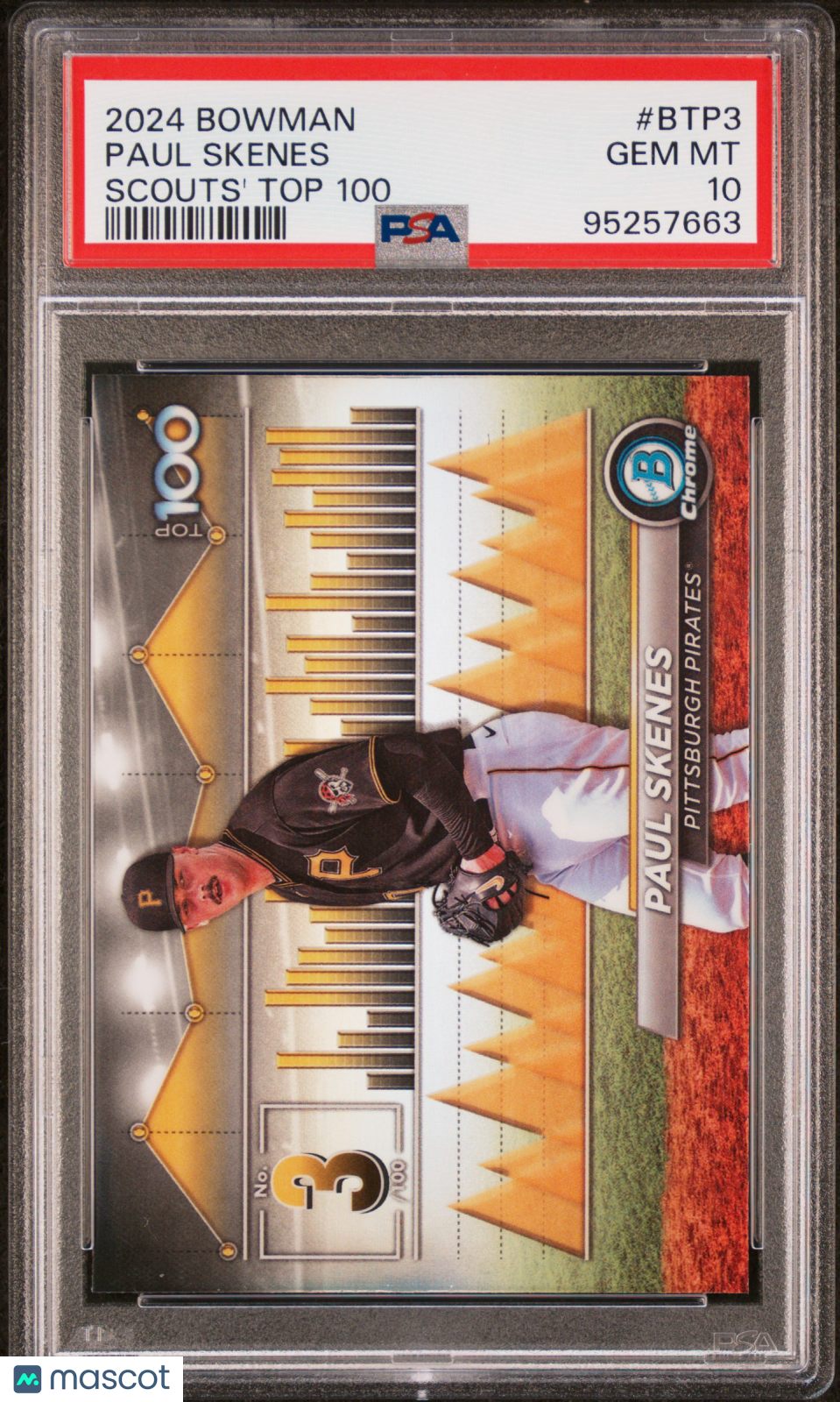 2024 Bowman Bowman Scouts' Top 100 Paul Skenes #BTP3 PSA 10