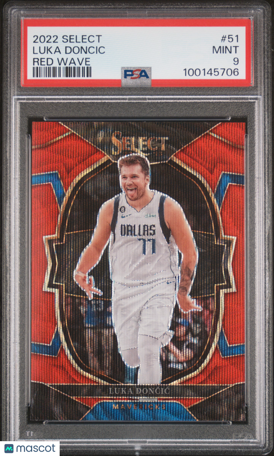 2022 Panini Select Luka Doncic #51 Red Wave PSA 9